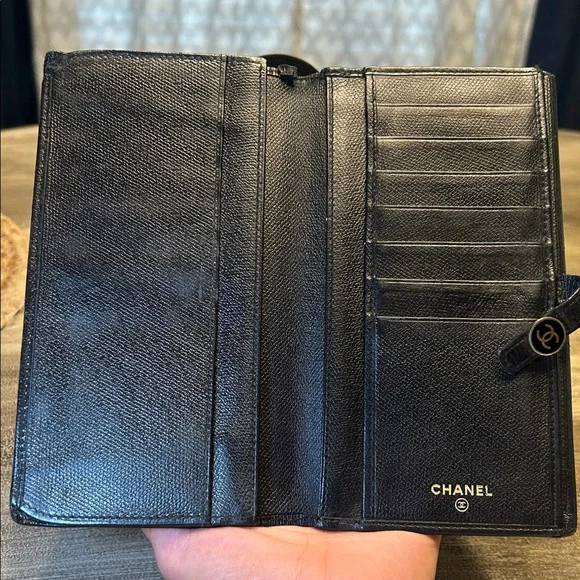 108. CHANEL Black Leather CoCo Button Wallet-COA - Picture 9 of 16